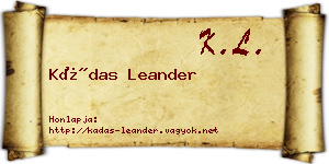 Kádas Leander névjegykártya